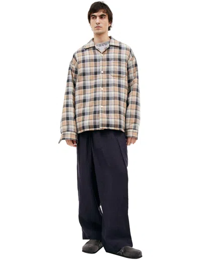 Visvim Beige Plaid Jacket In Animal Print