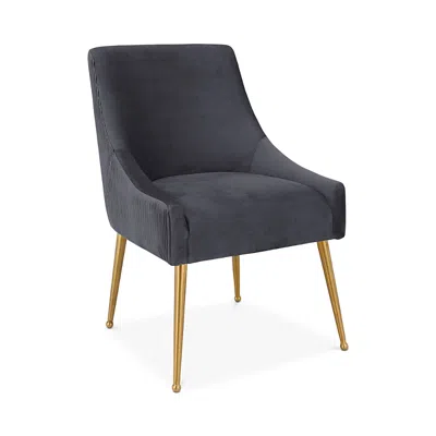 Tov Furniture Beatrix Velvet Side Chair In Gray