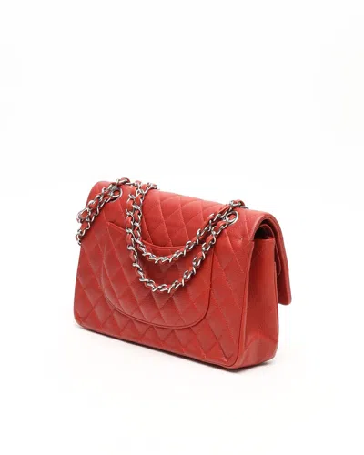 Pre-owned Chanel Classic Caviar Medium Double Flap Bag In Orange