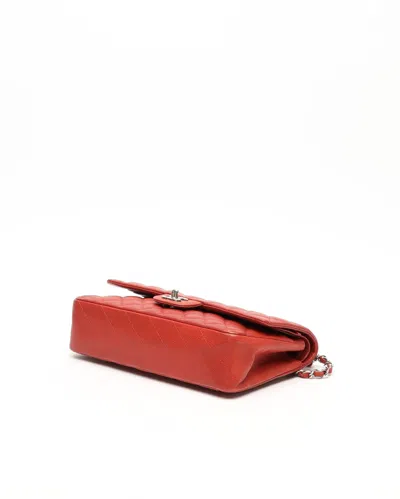 Pre-owned Chanel Classic Caviar Medium Double Flap Bag In Orange