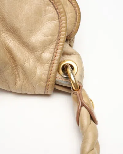 Miu Miu Matelassé Hobo Bag In Neutral