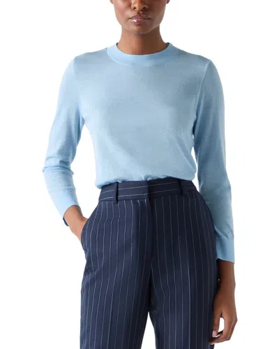 Lk Bennett Ashley Wool & Cashmere-blend Knitted Top In Blue