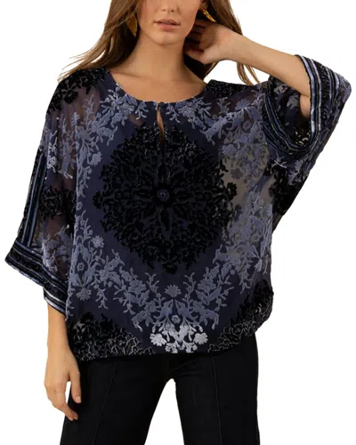 Hale Bob Briar Silk-blend Top In Blue