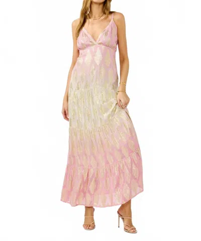 Lovestitch Shayla Spaghetti Strap Ombre Maxi In Pink In Pink