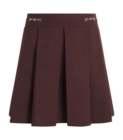 Maje Wool-blend Pleated Mini Skirt In Gold