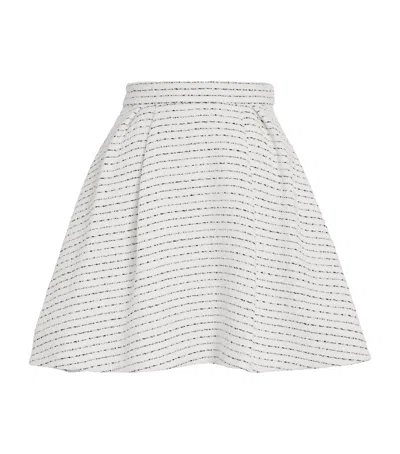 Alessandra Rich Tweed Skirt With A-line Silhouette And High Waist In White