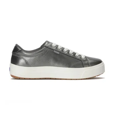 Keds Women's Park Metallic Leather Lace Up Leather Sneakers In Gray