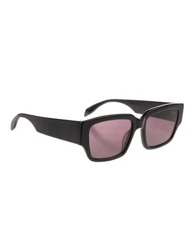 Alexander Mcqueen Eyewear Graffiti Rectangular Frame Sunglasses In Black