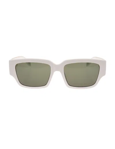 Alexander Mcqueen Logo-arm Rectangle-frame Sunglasses In Neutral