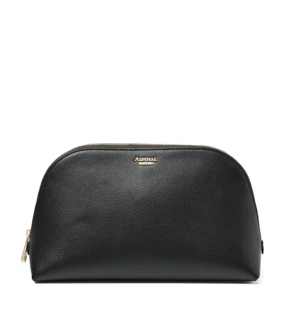 Aspinal Of London Large Leather Cosmetic Case In Black