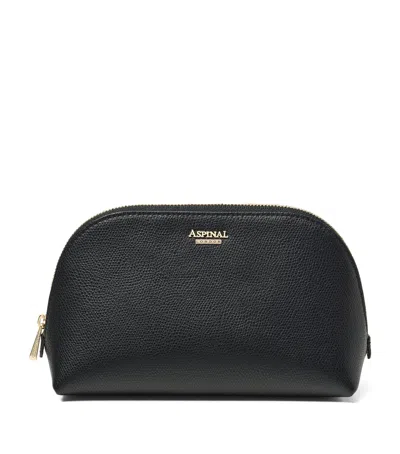 Aspinal Of London Small Leather Cosmetic Case In Black