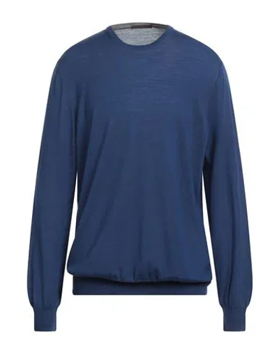 Viadeste Man Sweater Navy Size 50 Virgin Wool In Blue