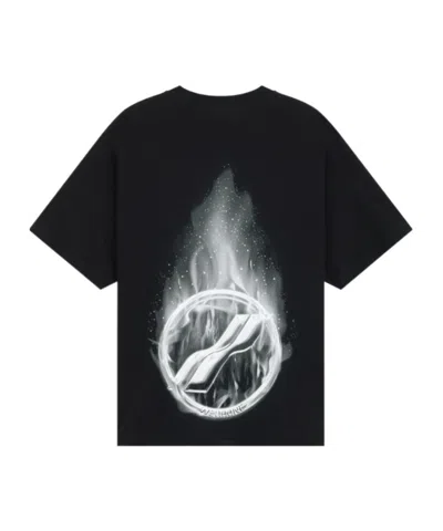 We11 Done Flame Logo T-shirt In Black