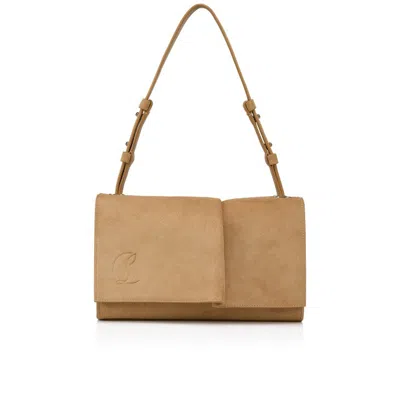 Christian Louboutin Baggy Small Suede Shoulder Bag In Brown