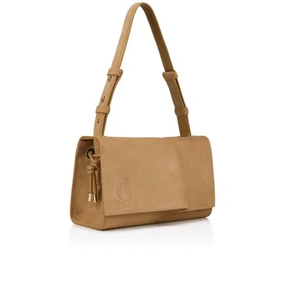 Christian Louboutin Baggy Small Suede Shoulder Bag In Brown