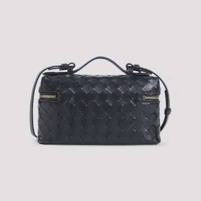 Bottega Veneta Womens Nocturnal-gold Bang Bang Intrecciato Leather Cross-body Bag In Black