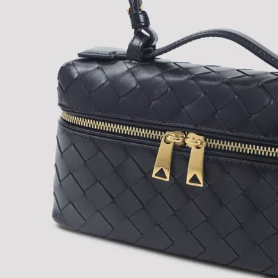 Bottega Veneta Womens Nocturnal-gold Bang Bang Intrecciato Leather Cross-body Bag In Black