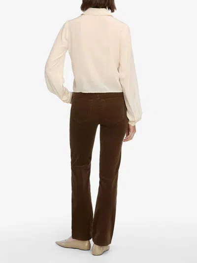 Frame Le Sleek Corduroy Ankle Straight Leg Pants In Brown