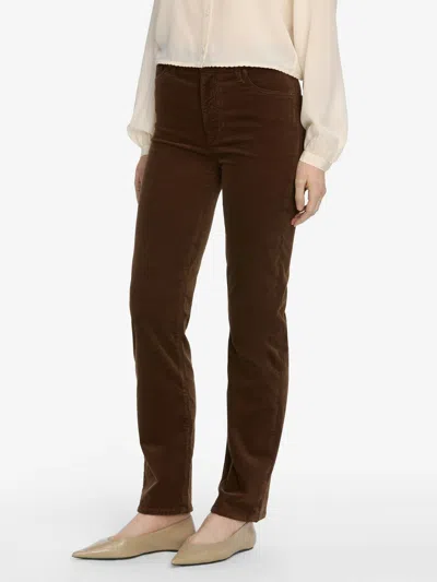 Frame Le Sleek Corduroy Ankle Straight Leg Pants In Brown