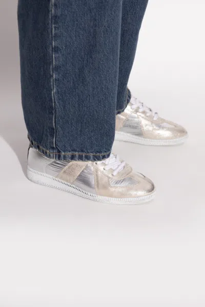 Maison Margiela Contemporary Low Top Sneakers With Contrast Panels In Silver