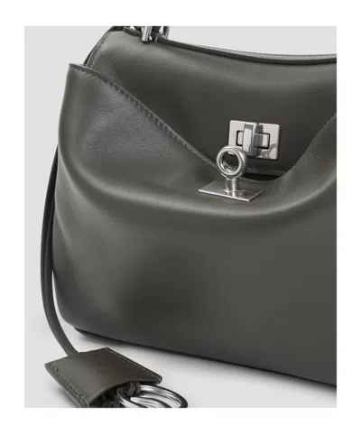 Balenciaga Ganni Shimmery Foil Denim Mini Dress In Green