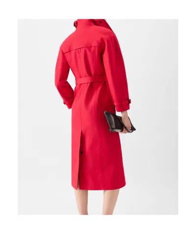 Jacquemus Belted Trench Coat With Structured Collar In Red
