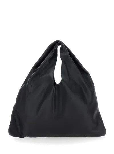 The Row Womens Bindle Small Leather Top Handle Bag Black