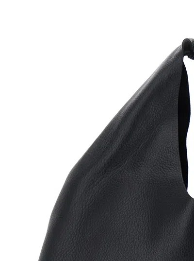 The Row Womens Bindle Small Leather Top Handle Bag Black