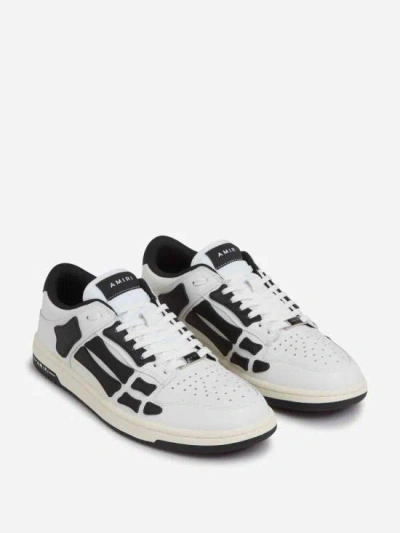 Amiri Top Low Skel Leather Sneakers In Animal Print