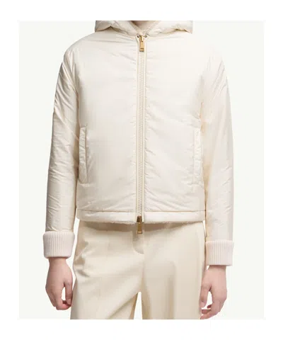 Moncler Teddy And Nylon Reversible Padded Hoodie Clothing In Pink