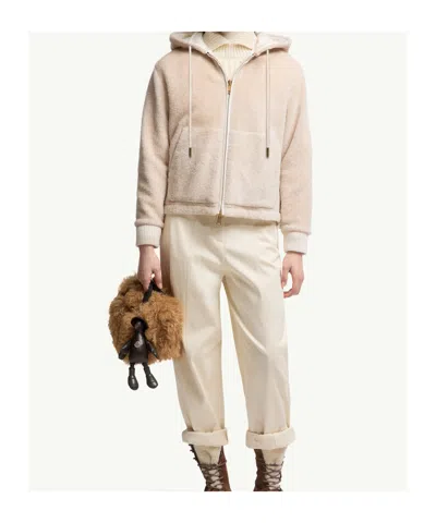 Moncler Teddy And Nylon Reversible Padded Hoodie Clothing In Pink