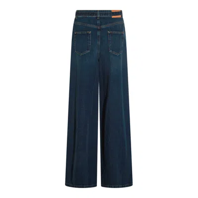 Twinset Wide-leg Trousers With Pockets And Loops In Blue