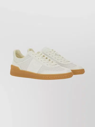 Valentino Garavani Low-top Perforated Sneakers Rubber Sole In White