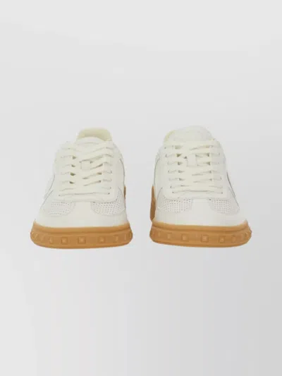 Valentino Garavani Low-top Perforated Sneakers Rubber Sole In White