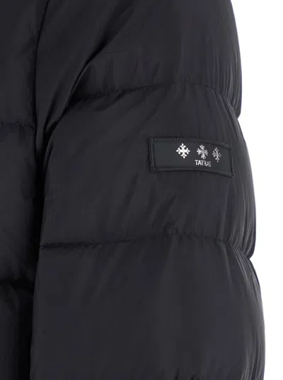 Tatras Domiziano Black Down Jacket With Fixed Hood And Logo Patch On The Sleeve In Tech Fabric Man In Black