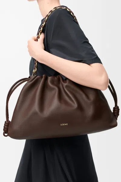 Loewe Large Flamenco Purse In Mellow Nappa Lambskin In Brown