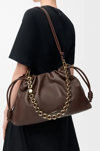 Loewe Large Flamenco Purse In Mellow Nappa Lambskin In Brown