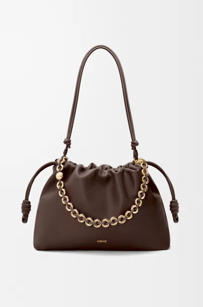 Loewe Large Flamenco Purse In Mellow Nappa Lambskin In Brown