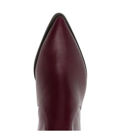 Aquazzura Ankle Boot With Cone Heel And Pointed Toe In Burgundy
