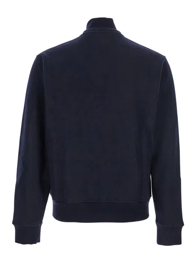 Givenchy Blue Jacket With High Neck And Logo Patch On The Front In Wool And Cashmere Blend Man In Blue