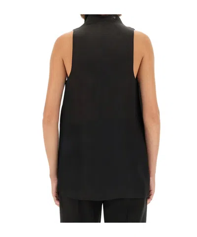 Khaite Black Solid Mock Collar Top In Black