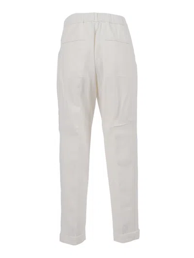 Peserico Cropped Trousers With Tapered Leg In White