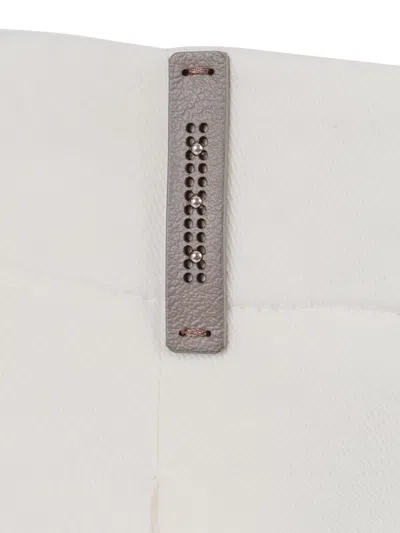 Peserico Cropped Trousers With Tapered Leg In White