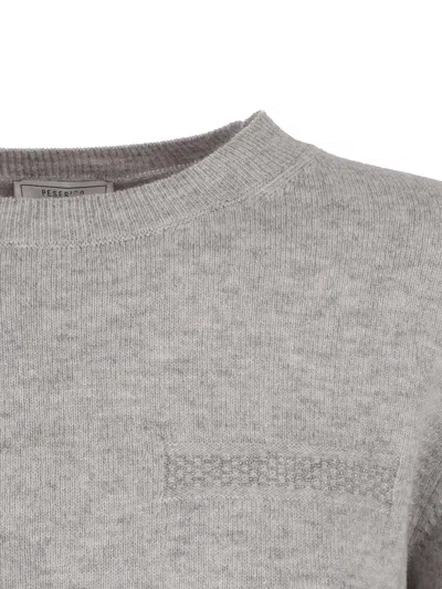 Peserico Soft Knitted Sweater With Crew Neckline In Gray