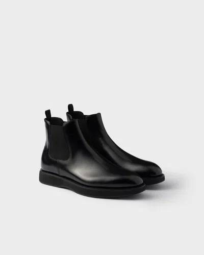 Prada Ankle Boots With Elastic Side Panels In Black