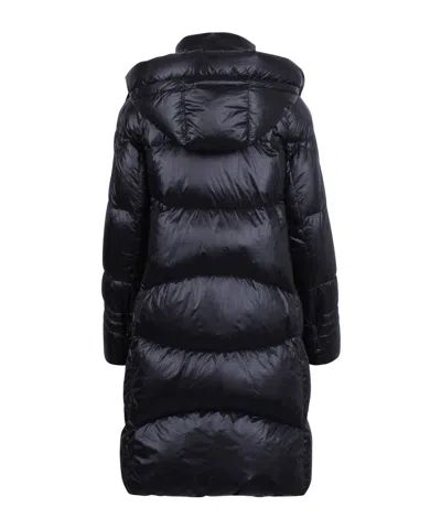 Ermanno Firenze Hooded Quilted Coat In Black