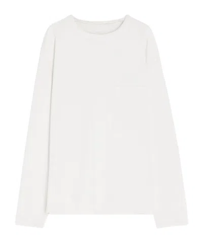 Lemaire White Cotton Long-sleeve T-shirt With Minimalist Design