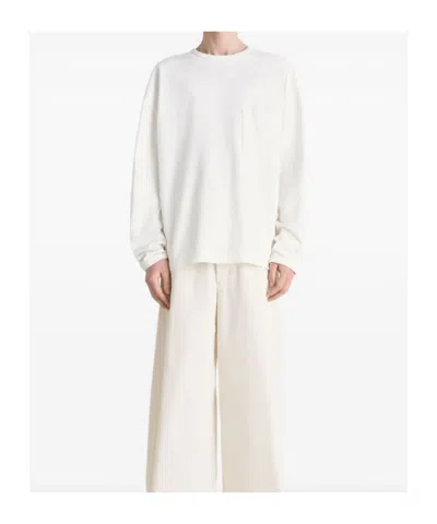 Lemaire White Cotton Long-sleeve T-shirt With Minimalist Design