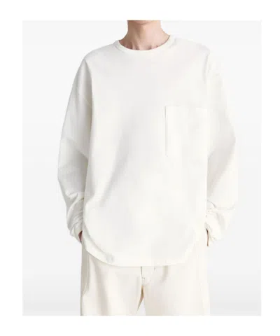 Lemaire White Cotton Long-sleeve T-shirt With Minimalist Design