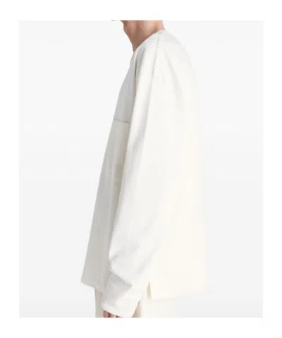 Lemaire White Cotton Long-sleeve T-shirt With Minimalist Design